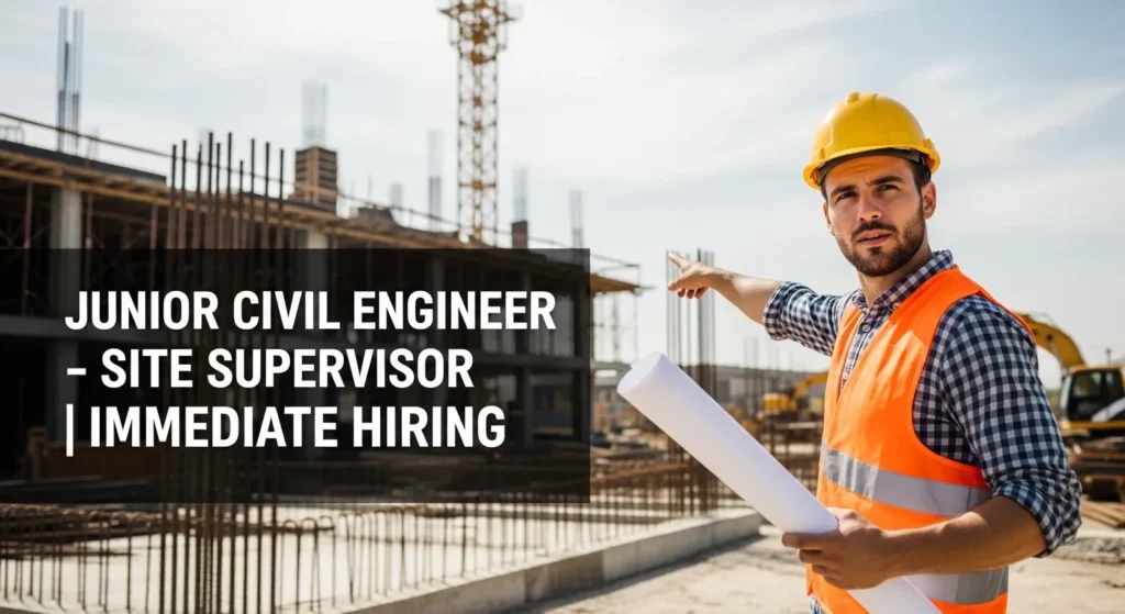 Junior Civil Engineer – Site Supervisor | Immediate Hiring